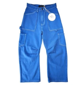 Lioness Miami Vice Wide Leg Cargo Pants Jeans Blue Womens Size 0 XXS (26"x24") - Picture 1 of 11