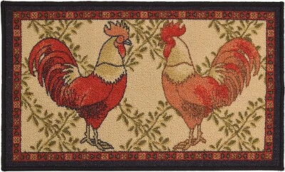 Antibacterial Machine Washable Country Style Rooster Door Mat - Image 1 of 4