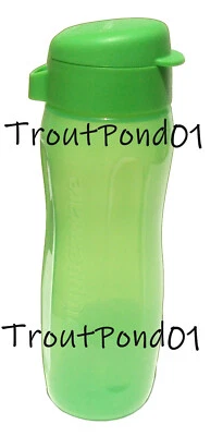 TUPPERWARE Eco Botella Deportes Agua 16 OZ Boca Ancha Tapa Abatible Delgada Verde Foto 1 de 2