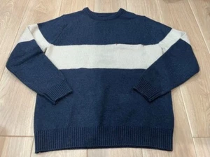 BEAMS Plus Navy Crewneck Knit Sweater Mens Size M Classic Style - Picture 1 of 3