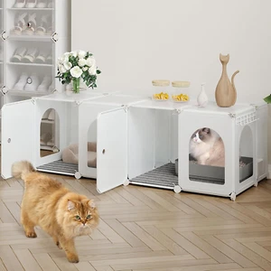 Cat Litter Box Enclosure Oversized Double Large Pet Enclosure Cat Cabinet Hidden - Picture 1 of 1