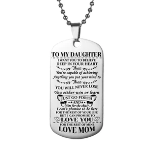 Collar con etiqueta de perro grabado en plata a la hija de mamá amor de los padres - Imagen 1 de 1