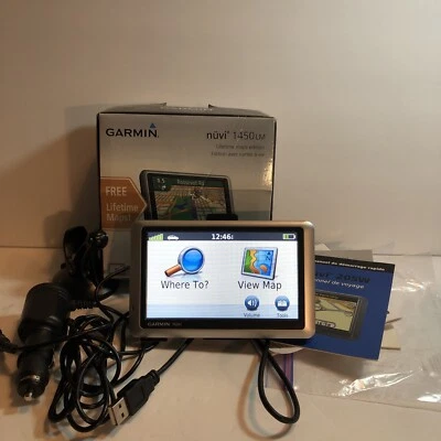 Garmin Nuvi 1450LM 5" GPS Navigation System Bundle w/ box & Car Charger - Image 1 of 4