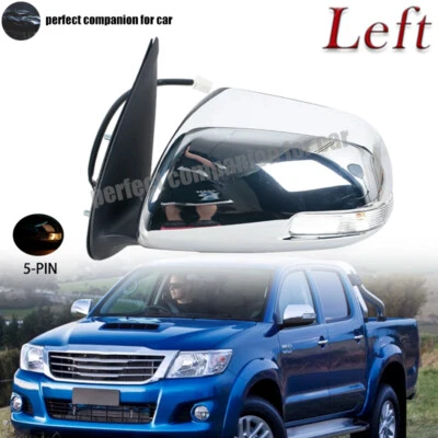Espejo retrovisor puerta lateral izquierda con intermitente 5 pines para Toyota Hilux 2008-2015 Foto 1 de 4