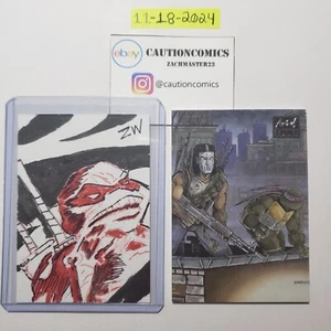 2019 TOPPS ART OF TMNT Ninja Turtles #29 Eastman + LEO Sketch ACEO Card By ZW - Picture 1 of 4