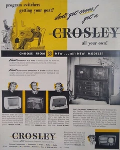 Crosley Radio Print Ad Original Rare Vtg 1930s Models Cincinnati OH Family Fun - Picture 1 of 10