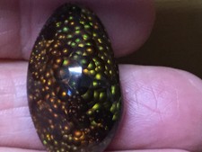 Collector Gem Fire Agate Cabochon, a Big 27+ Carats Beautiful Cabochon 29x18 mm