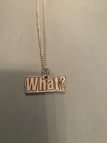 Stone Cold Steve Austin What! Necklace Vtg 2000 WWE Wrestling Chain Metal Silver Cover