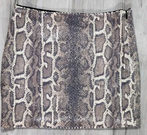 Bebe Sequin Palette Mini Skirt Snake Pattern Print 90210 Collection Size Small - Picture 1 of 16