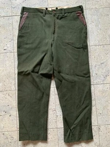 VINTAGE LL Bean Wool Bird Shooting Hunting Pants leather pocket trim 40x29 x30.5 - Imagen 1 de 10