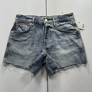 Free People We The Free Ivy Mid Rise Denim pantaloncino donna 26 blu margherita nuovo con etichette - Foto 1 di 8