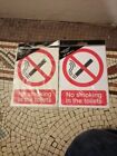 2 No Smoking In The Toilets Signs. Self Adhesive
