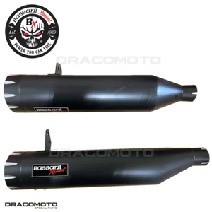 INDIAN CHIEF 116 ABS Bobber Dark Horse 2022-2024 Scarico BASSANI Nero 8CH17B - Imagen 1 de 6