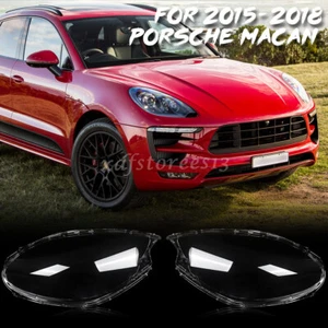 For 2015-2018 Porsche Macan Pair Headlight Shell Lampshade Lens Cover Left&Right - Bild 1 von 12