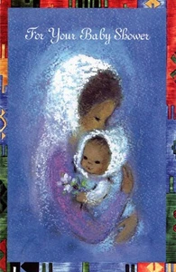 Sweet BABY SHOWER Card, Mother With Warmest Thoughts by Ebony Images + Envelope - Picture 1 of 4