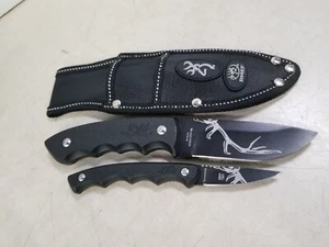 Browning Model PRIMAL Knife Combo 2 Knives w/ Sheath Case Stainless Steel - Picture 1 of 4