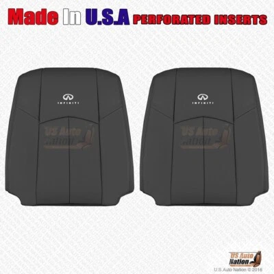 Driver-Passenger Tops Perforated Leather Cover Black For 2011 2012 Infiniti G25 - Image 1 of 4