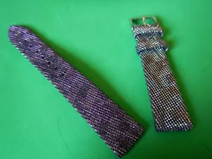 18 mm PÉTILLANT BRACELET MAUVE EXCENTRIQUE VIOLET ET BRILLANT DOUBLURE CUIR - Bild 1 von 7