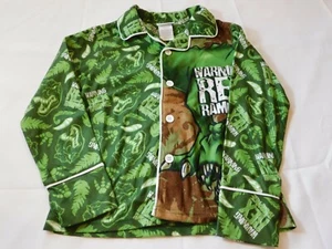 Steve Boys Boy's Youth Long Sleeve Button Up Flannel Sleep Shirt M 7/8 Green NWT - Picture 1 of 4