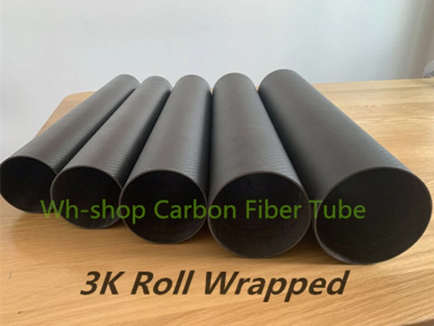 3K Carbon Fiber Tube 42 44 45 46 48 50 55 60 64 80 84 90 94 x 500mm Roll Pipe - Image 1 of 4