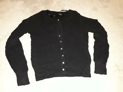 Cardigã feminino Atmosphere listrado preto colorido botão (tamanho 8) - Imagem 1 de 4