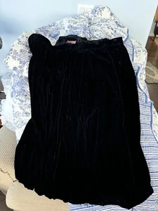 Worthington Women’s Black Velour Velvet Maxi Skirt Slit Size 38 Goth Holiday - Picture 1 of 7