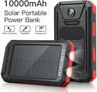 Dual USB Portable Charger Solar Power Bank, Waterproof,Flashlight & Compass