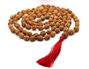 4 MUKHI FOUR FACET BRAHMA JUPITER GURU RUDRAKSHA JAPA MALA ROSARY 108 BEADS YOGA - Picture 1 of 6