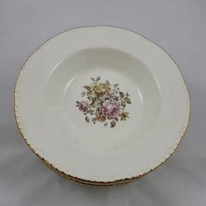6 HLC Cunningham & Pickett STRATFORD  8 1/2" Rim Soup Bowls 22K Gold Trim - Picture 1 of 7