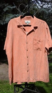 Island Shores 100% Silk Mens XL Hawaiian Washable Shirt Short Sleeves Coral Nice - Bild 1 von 4