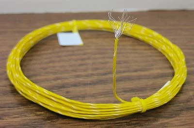 25 feet 24 AWG Silver Plated PTFE (Teflon) Wrap Wire Yellow White 19 strand SPC - Image 1 of 2