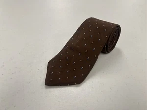 VINTAGE Valentino Men's Brown Geometric Silk Neck Tie $395 - Picture 1 of 6