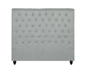 Foret Bed Head Queen Size Upholstered Headboard Bedhead Frame Fabric Grey - Picture 1 of 7