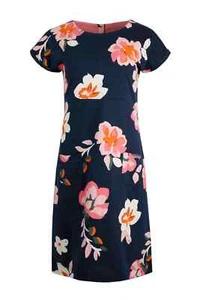 WEIRD FISH LADIES TALLAHASSEE COTTON JERSEY DRESS NAVY FLORAL NEW (R) SALE - Picture 1 of 3