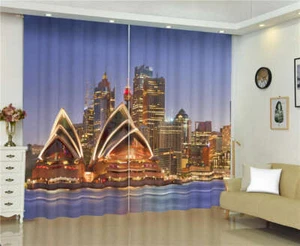 Large Stadium Light Building Digital Printing 3D Blockout Curtains Fabric Window - Imagen 1 de 5