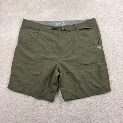 Mountain Hardwear Shorts Mens Size 40 Green Hiking Travel Flat Front Belt Pocket - Image 1 of 4