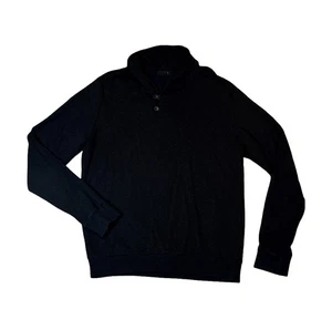 Velvet by Graham & Spencer Grande Negro Viscosa Sólida Algodón Chal Cuello Suéter - Imagen 1 de 4