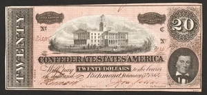 1864 Confederate States of America $20, T-67 Extremely Fine++ - Picture 1 of 2