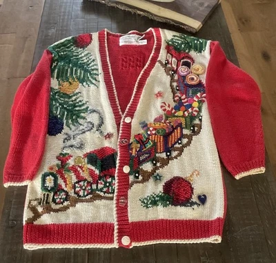 Marisa Christina  Womens Vintage Christmas Holiday Sweater. Mill Hill  Buttons - Image 1 of 4