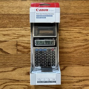 Calculadora de impresión tamaño palma Canon P1-DH V 12 dígitos cálculo de tiempo - Imagen 1 de 3