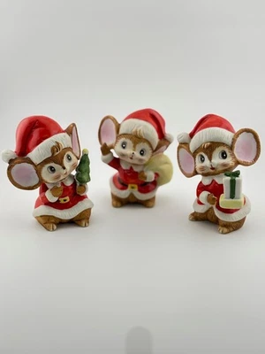 Vintage Homco Christmas Mice #5405 Set of 3 Figurines Holiday Decor - Image 1 of 4