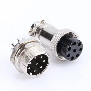 1set GX16 8Pins Screw Type Electrical Aviation Plug Socket Connector New✈ - Zdjęcie 1 z 6