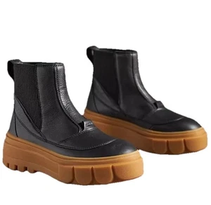 Botas Chelsea Sorel para mujer Caribou de cuero negras impermeables talla 9 - Imagen 1 de 6
