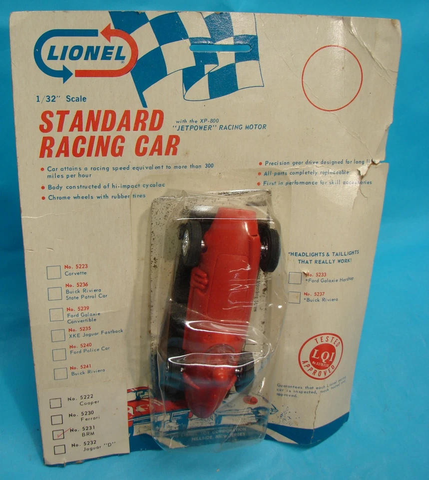 Lionel 5231 1963 venta separada BRM Slot Car Blister Pack Nuevo de Lote Antiguo Foto 1 de 1