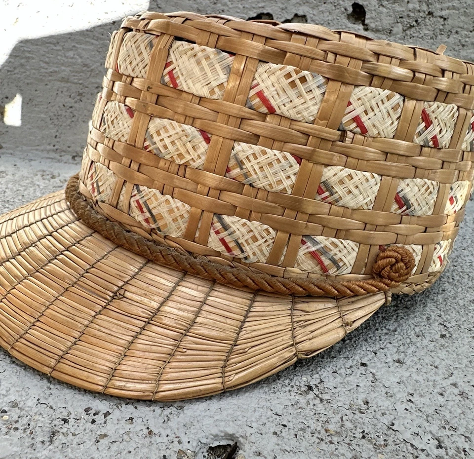 复古/古董 Yeddo Kepi 风格草帽带边意大利制造独特! Post 1930 — 第 1/4 张图片