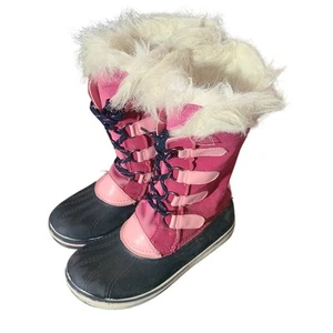 Mädchen Ozark Trail Hot Pink Wildleder Kunstfell Winter Schnee Stiefel Größe US 3 Schnürung - Bild 1 von 10
