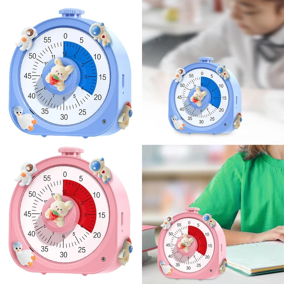 Visual Timer 60 Mins/12 H Timer Baking Alarm Clock Analog Classroom Timer for - Image 1 of 1