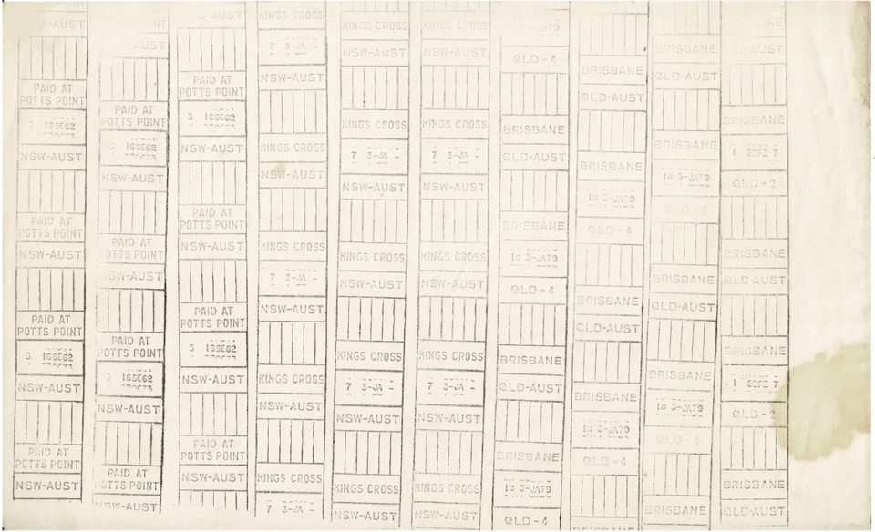 Brisbane Queensland, Kings Cross & Potts Point NSW 1960's trial roller postmarks - Image 1 of 1