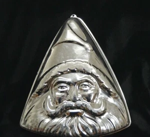Vintage (Portugal) Christmas Santa Claus Triangle Baking Tin Metal Cake Pan RARE - Picture 1 of 3