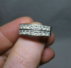 2CTW Princess Certified Moissanite Band Anniversary Ring 14K White Gold Plated